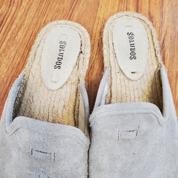 Soludos Blue/gray Suede Leather Slides Clogs espadrilles 7.5/38 - Picture 4 of 6